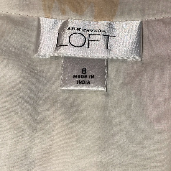 LOFT Pink Roses Cotton Skirt, Size 8 - Picture 6 of 11